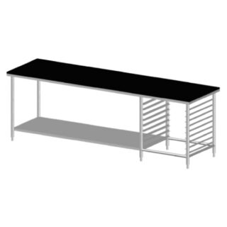 Mesa de Amasijo en Isla con Entrepaño y Rack