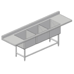 Mesa de Trabajo con Tarja Triple